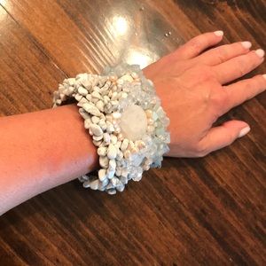 Hand beaded cuff bracelet